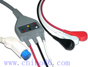 Datex one piece three lead ECG cable with leadwire